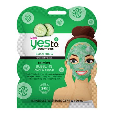 Yes To Cucumbers Calming Bubbling Paper Mask