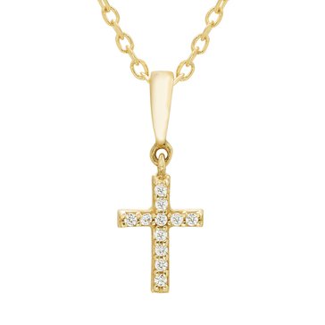 Minimalist Diamond Accent Petite Cross Pendant