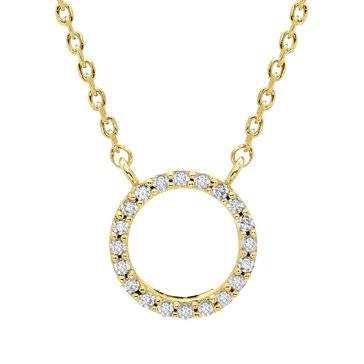 Minimalist Diamond Accent Petite Circle Pendant