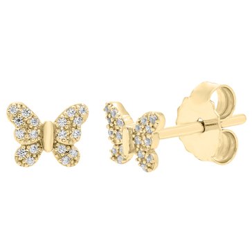 Minimalist Diamond Accent Petite Butterfly Studs