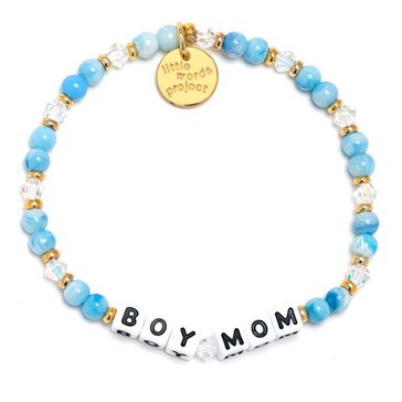 Little Words Project-Mom Life-Boy Mom Beaded Stretch Bracelet