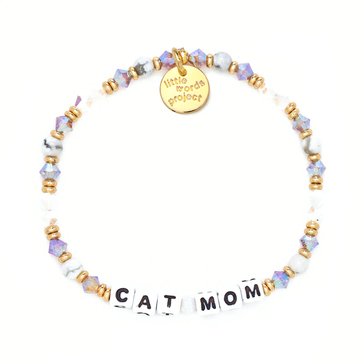 Little Words Project-Mom Life-Cat Mom Beaded Stretch Bracelet