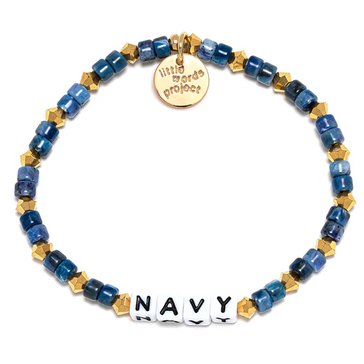 Little Words Project-Navy Beaded Stretch Bracelet
