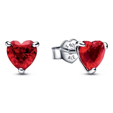 Pandora Red Heart Stud Earrings