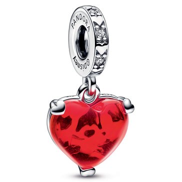 Pandora x Disney Mickey Minnie Mouse Kiss Red Murano Glass Dangle Charm