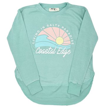 Coastal Edge Women's Offshore Burnout Long Sleeve Droptail Crew Fleece