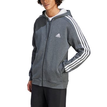 Adidas Men's Three Stripe Fleece Full-Zip Hoodie