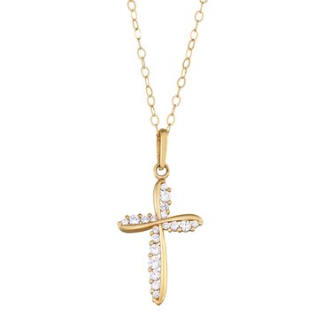 CZ Cross Pendant Necklace