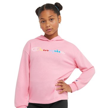 Champion Big Girls' Rainbow Script Hoodie