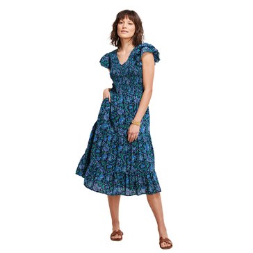Vineyard Vines Womens Floral Smocked Maxi Dress