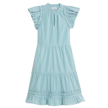 Vineyard Vines Womens Stripe Ruffle Neck Dress