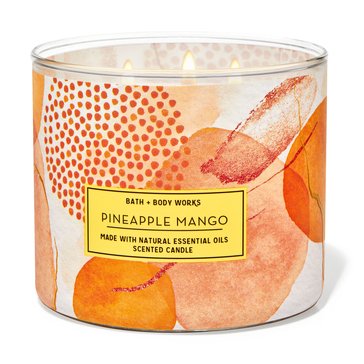 Bath & Body Works Spring Decor Pineapple Mango 3-Wick Candle