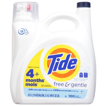 Tide HE Compatible Free and Gentle Liquid Laundry Detergent