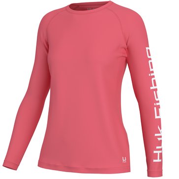 Huk Women's Pursuit Sleeve Hit Ls Crew Shirt