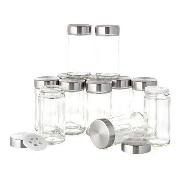 Kamenstein Glass Spice Jars, Set of 12