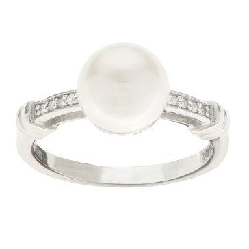 Imperial Cultured Pearl & Diamond Accent Ring