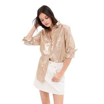 Gap Women's Lurex Shine Linen Longsleeve Shirt