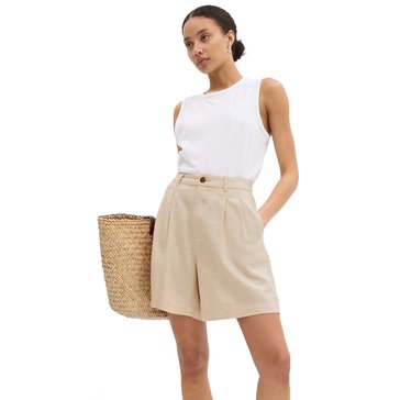 Gap Women's Linen Hi Rise Pleat Front Short