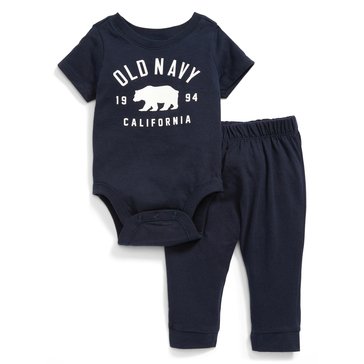 Old Navy Baby Unisex Logo Bodysuit and Pant 2-Piece Set