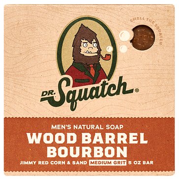 Dr Squatch Wood Barrel Bourbon Bar Soap, 5oz