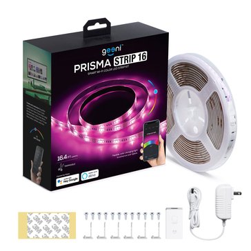 Geeni Prisma Strip 16 - Smart LED Light Strip Kit, RGB, Trimmable, 16.4 ft.