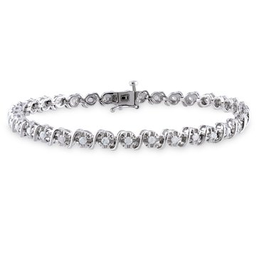 Sofia B. 1 cttw Diamond S-Shape Sterling Silver Bracelet