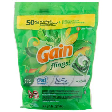 Gain Flings Laundry Detergent Pacs, Original