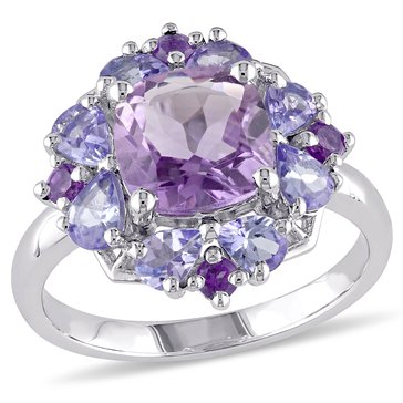 Sofia B. 3 cttw Amethyst & Tanzanite Floral Cluster Ring