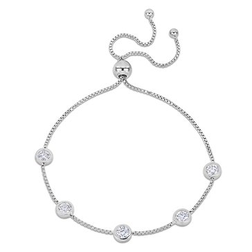 Sofia B. 1 1/4 cttw DEW Created Moissanite Station Bolo Bracelet