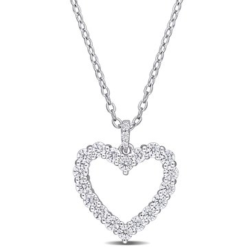Sofia B. 3/5 cttw DEW Created Moissanite Open Heart Pendant