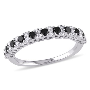 Sofia B. 1/2 cttw Black & White Diamond Semi-Eternity Ring