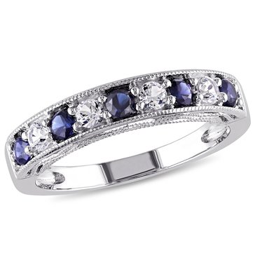 Sofia B. 4/5 cttw Created Blue Sapphire & Created White Sapphire Anniversary Band