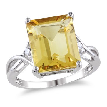 Sofia B. 6 5/8 cttw Emerald Cut Citrine & White Topaz Ring