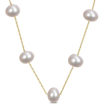 Sofia B. Freshwater Cultured Pearl Tin Cup Rope Chain Necklace 