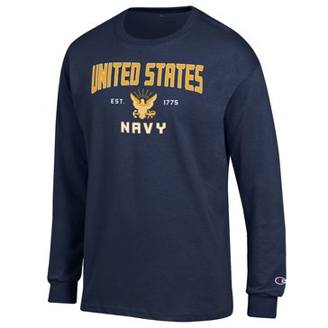 Champion Men's United States Navy Jersey Long Sleeve Tee