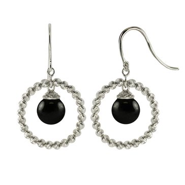 Imperial Black Onyx Circle Drop Brilliance Bead Earrings