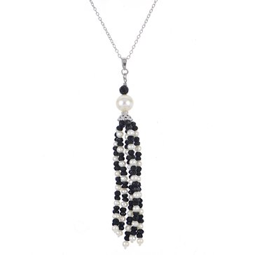 Imperial Freshwater Pearl Black Onyx Tassel Pendant