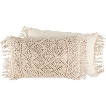 Primitives By Kathy Macrame Fringe Pillow