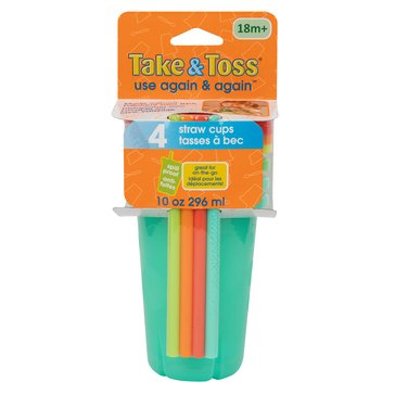 The First Years Take And Toss Spill Proof Straw Sippy Cup 4-Pack