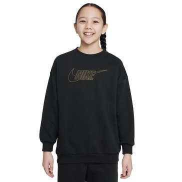 Nike Big Girls' Club Fleece Shine Crew Neck