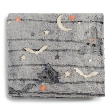 Harbor Home Cat Stripe Glow in the Dark Plush Throw