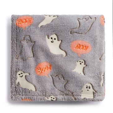 Harbor Home Boo Ghosts Glow in the Dark Plush Throw