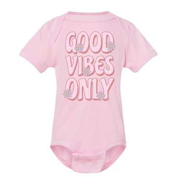 Wanderling Baby Girls' Good Vibes Only Onesie