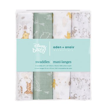 aden + anais x Disney Baby Winnie & Friends Swaddle, 4-Pack