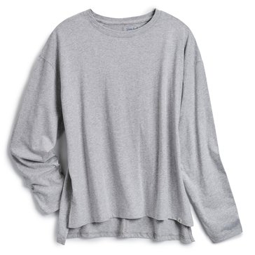 Yarn & Sea Women's Long Sleeve Soft Cotton Jersey Crew Neck Top (Plus Size)