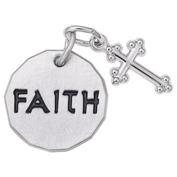Rembrandt Charms Faith Tag with Cross Charm