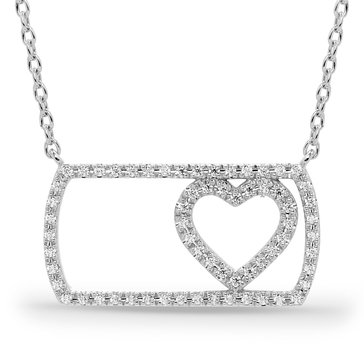 1/4 cttw Diamond Heart Vicenza Tag Necklace