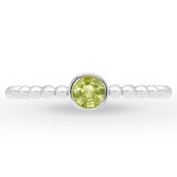 Round Cut Peridot Beaded Ring