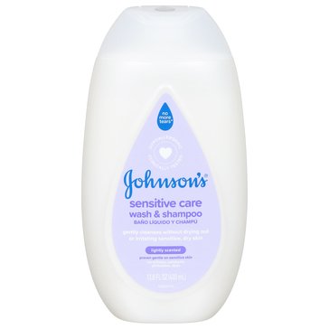Johnsons Baby Sensitive Care Wash and Shampoo, Light Scent