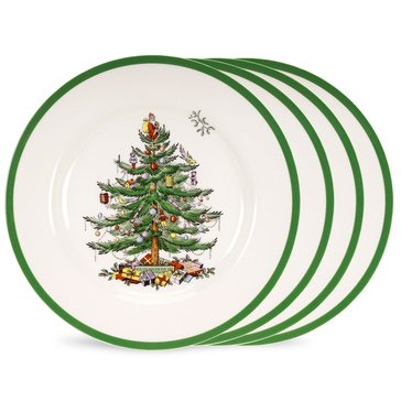 Spode Christmas Tree Salad Plates, Set of 4